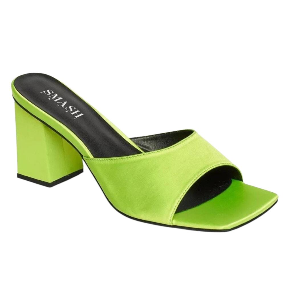 Smash Women's Jennifer Block Heels Slip On Sandals Green Size 10